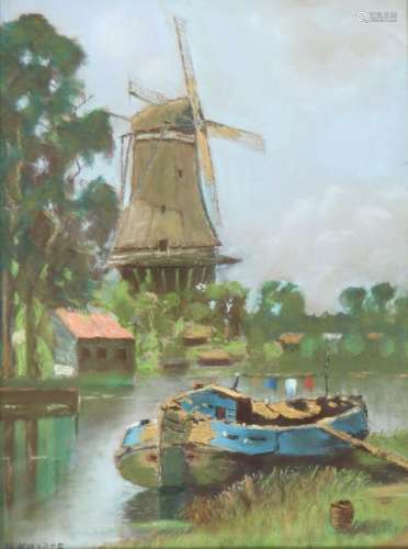 Dutch School 20th Century, pastel on paper.