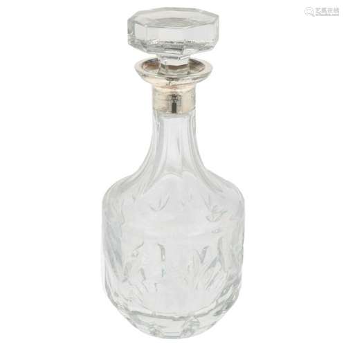 Crystal decanter with silver batter