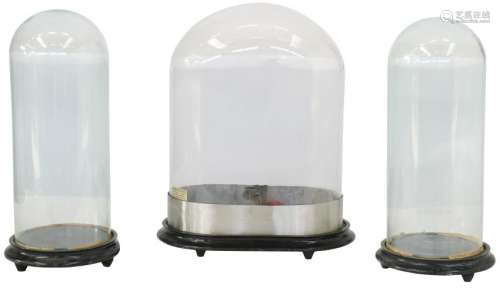 (3) Piece set of glass cloches