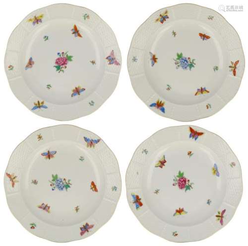 (4x) Porcelain plates Herend.