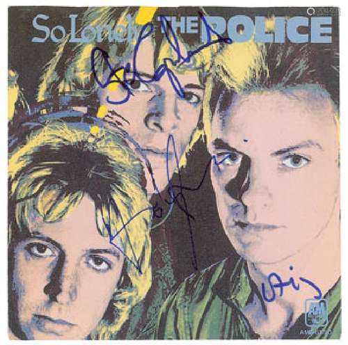 The Police Signed 45 RPM Record