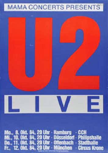 U2 1984 German Tour Poster