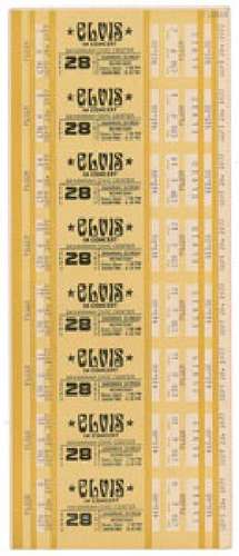 Elvis Presley 1977 Savannah Civic Center Ticket Sheet