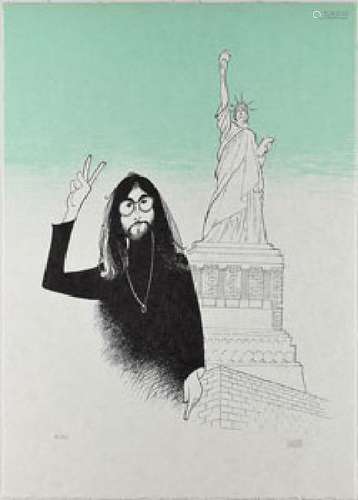 Al Hirschfeld Signed John Lennon Print