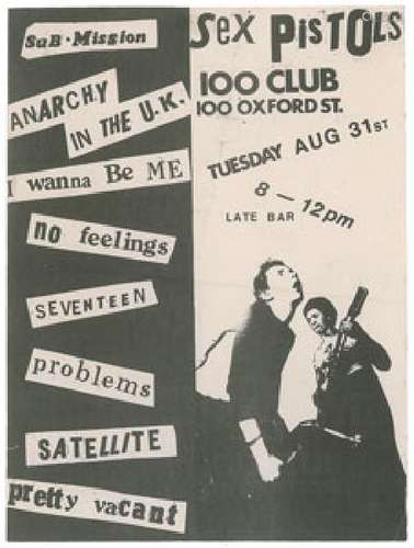 The Sex Pistols 100 Club Handbill