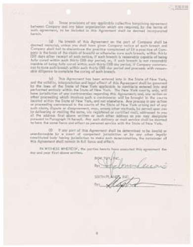 Madonna Signed Document