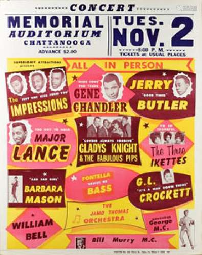 Motown Artists 1965 Chattanooga Poster