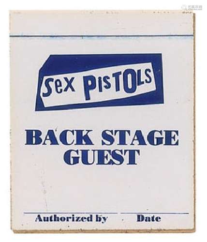 The Sex Pistols 1978 Unused Backstage Pass