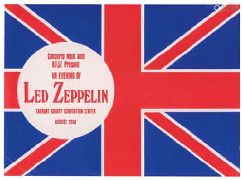 Led Zeppelin 1970 Fort Worth Handbill