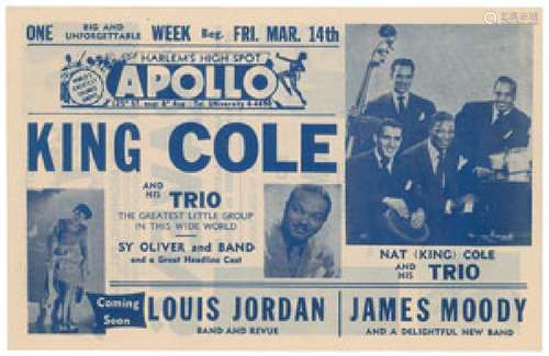 Nat King Cole Apollo Theatre Handbill