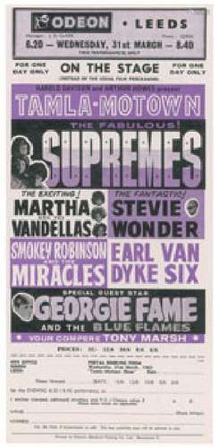 The Supremes and Stevie Wonder 1965 Odeon Handbill