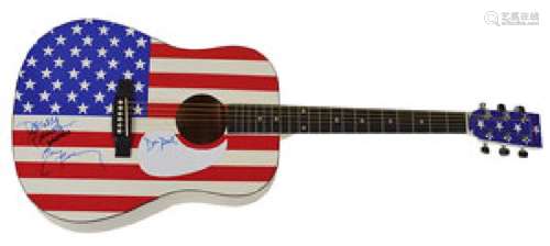 America Signed Guitar and Album