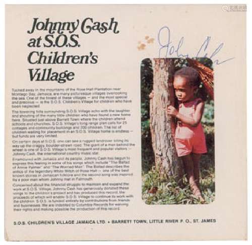 Johnny Cash Signed SOS Children's Record