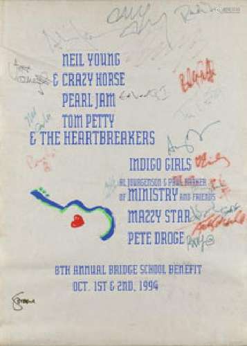 Neil Young, Tom Petty, and Pearl Jam Signed Bridge