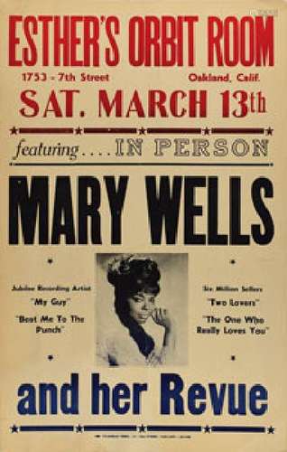 Mary Wells 1965 Oakland Poster