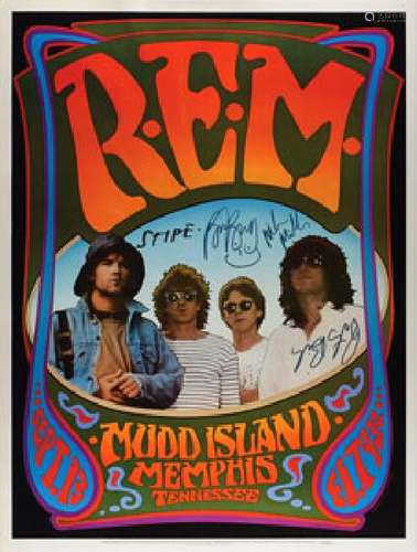 R.E.M. Signed 1986 Memphis Poster