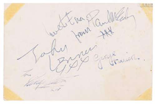 Beatles Signed 1963 Promotional Card