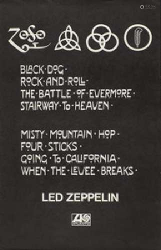 Led Zeppelin IV 1971 Atlantic Records Promotional