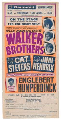 Jimi Hendrix 1967 Wolverhampton Handbill