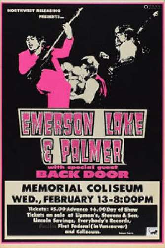 Emerson, Lake & Palmer 1974 Portland Concert Poster