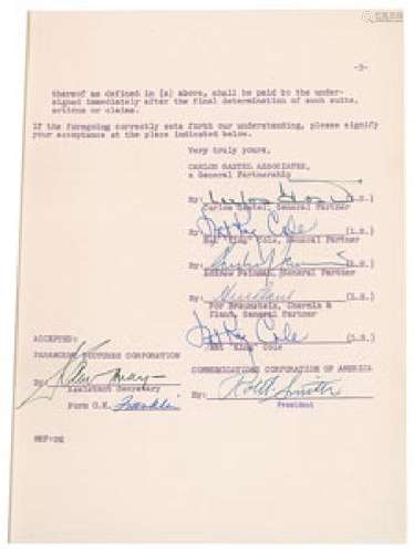 Nat King Cole Document Signed