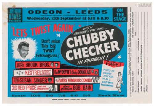 Chubby Checker 1962 Odeon Theatre Handbill