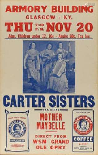 The Carter Sisters 1952 Armory Building Poster