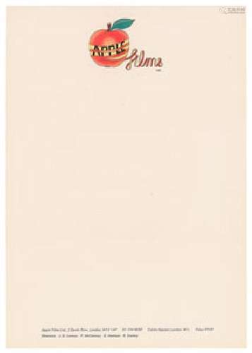 Beatles Apple Records Letterhead