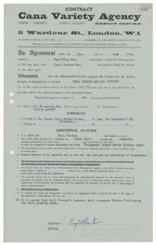 Cavern Club 1962 Performance Contract