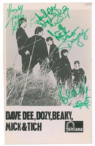 Dave Dee, Dozy, Beaky, Mick & Tich Signed Promotional