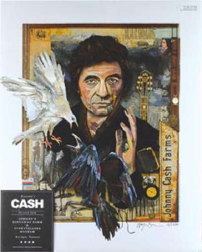 Johnny Cash Limited Edition Print Signed by Wayne