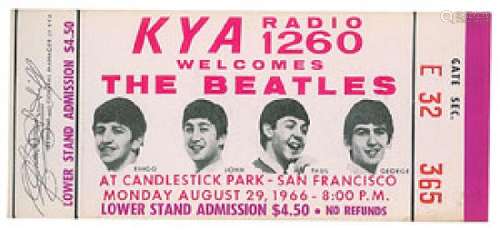 Beatles Pair of 1966 Unused Candlestick Park Tickets