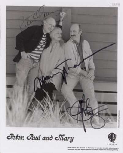 Peter, Paul, and Mary Signed Promotional Photograph