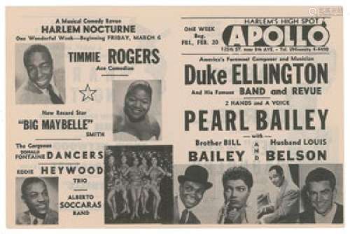 Duke Ellington 1953 Apollo Theatre Handbill