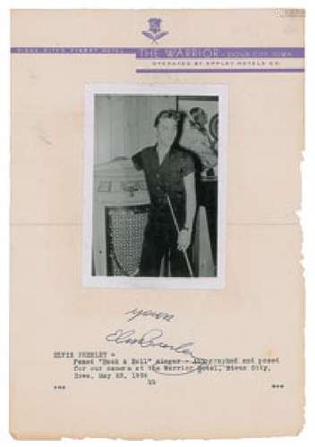 Elvis Presley Signature and Candid Photograph