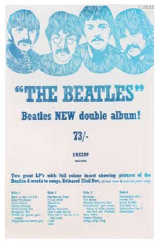 Beatles Promotional 1968 White Album Flyer