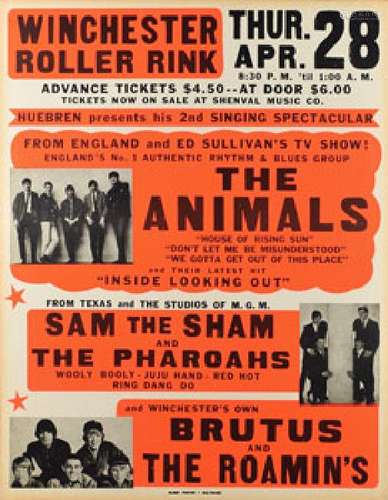 The Animals 1966 Winchester Poster