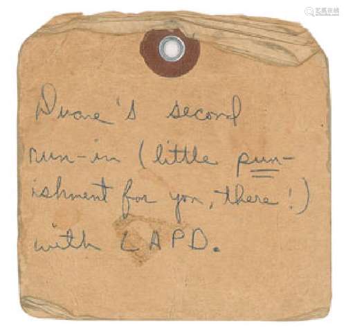 Duane Allman Handwritten Prison Note