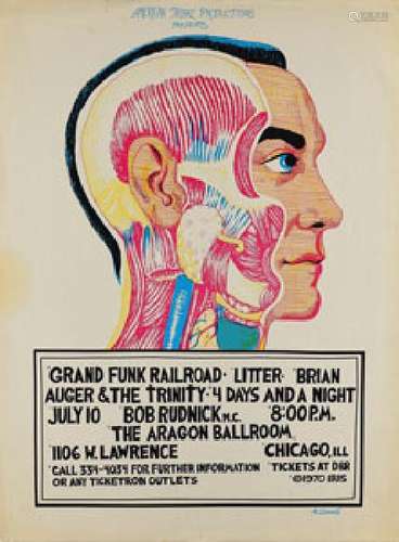 Grand Funk Railroad 1970 Chicago Poster