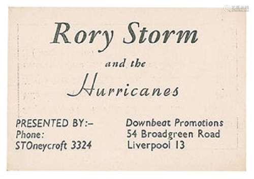 Rory Storm and the Hurricanes Business Card