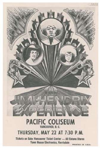 Jimi Hendrix Experience 1969 Vancouver Handbill