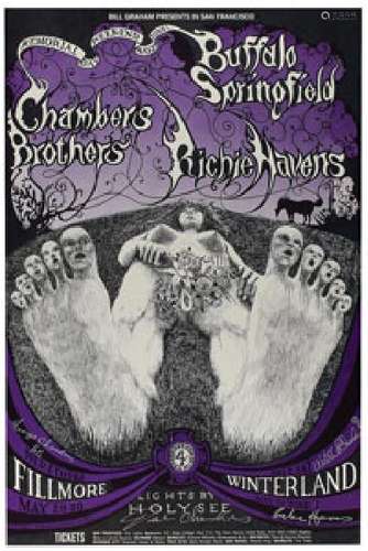 Chambers Brothers and Richie Havens 1968 Signed Poster