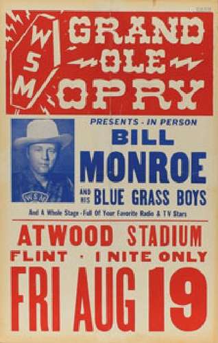 Bill Monroe 1955 Grand Ole Opry Poster