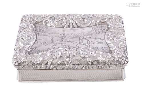 A William IV silver rectangular snuff box by Nathaniel Mills