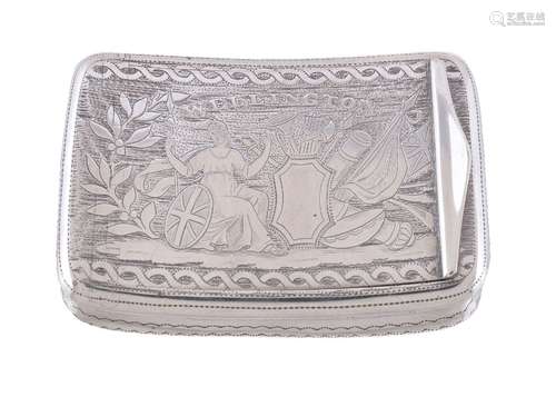 [Wellington interest] A late George III silver commemorative snuff box by William Pugh