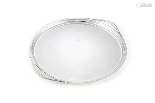 Georg Jensen, a Danish silver circular twin handled tray