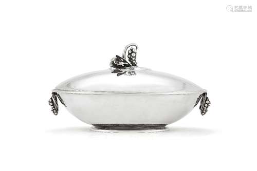 Georg Jensen, a Danish silver Grape pattern vegetable dish and cover