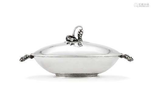 Georg Jensen, a Danish silver Grape pattern vegetable dish and cover