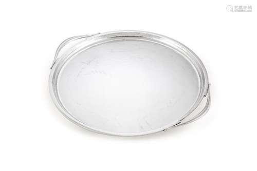 Georg Jensen, a Danish silver circular twin handled tray