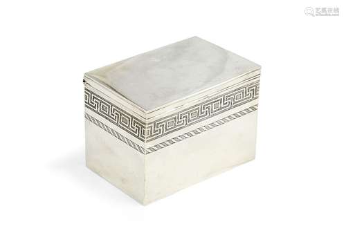 An early 19th century Austrian silver rectangular biscuit box